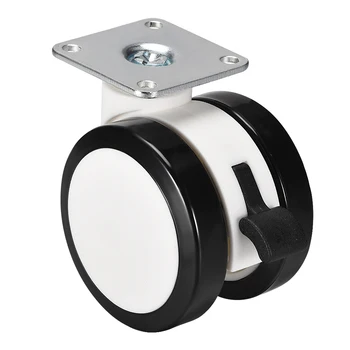 

uxcell 1-3Pcs Swivel Caster Wheels 2.35 Inch Pvc Twin Wheel Top Plate Mounted with Brake 77lb Capacity