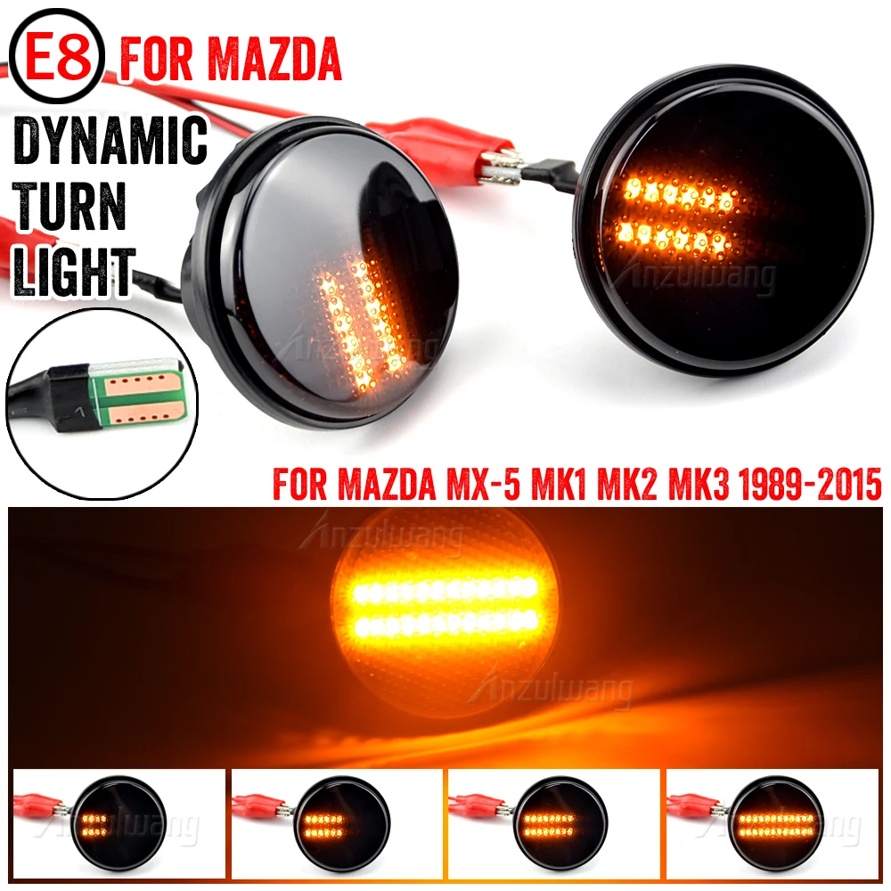 2pcs Dynamic LED Side Marker Turn Signal Light Side Repeater 12V Panel