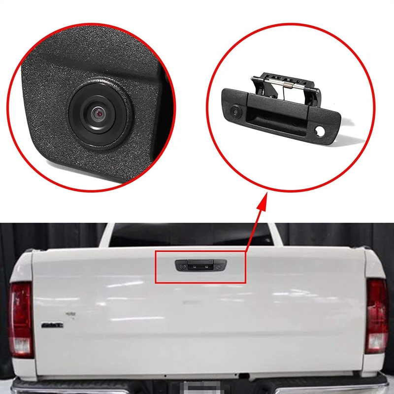 Black Tail Gate Handle Backup Camera for Dodge RAM 1500 2500 Truck in Reverse 