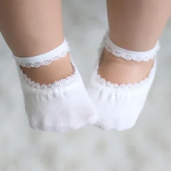 

1-5 Years 1 Pair Anti-slip Lace Baby Girl Socks for Cute Toddlers Infants Cotton Ankle Socks Baby Girls Princess Socks