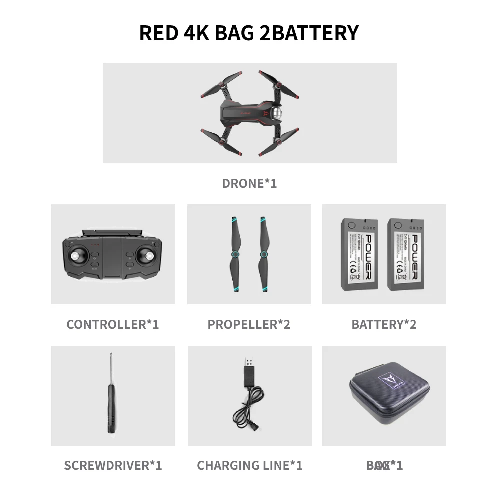 Red 4K Bag 2B S20 Дрон Профессиональный gps дроны 4K Квадрокоптер с камерой Дистанционное управление вертолет дальний Дрон подарок на день рождения - Цвет: Red 4K Bag 2B