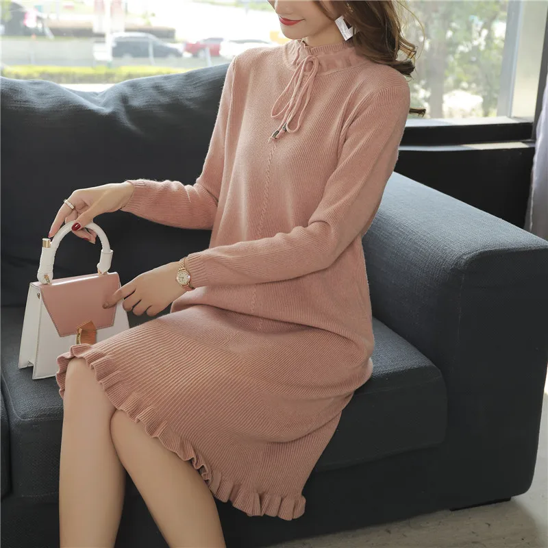 Sweater Women Cardigan Feminino Poncho 9327 Real Shot New Thickened Lower Ear Collar Tie Dress 75- 2f, 9 Rows, 4 Shelves - Цвет: see chart