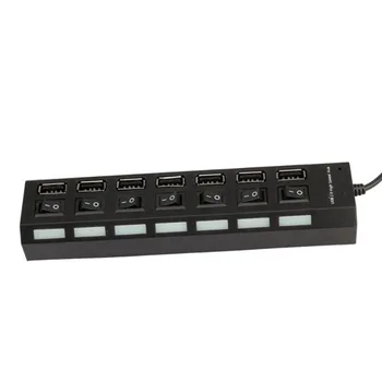 

7 Ports USB Cable 2.0 Hub On Off Sharing Switch for Laptop Macbook PR Sale