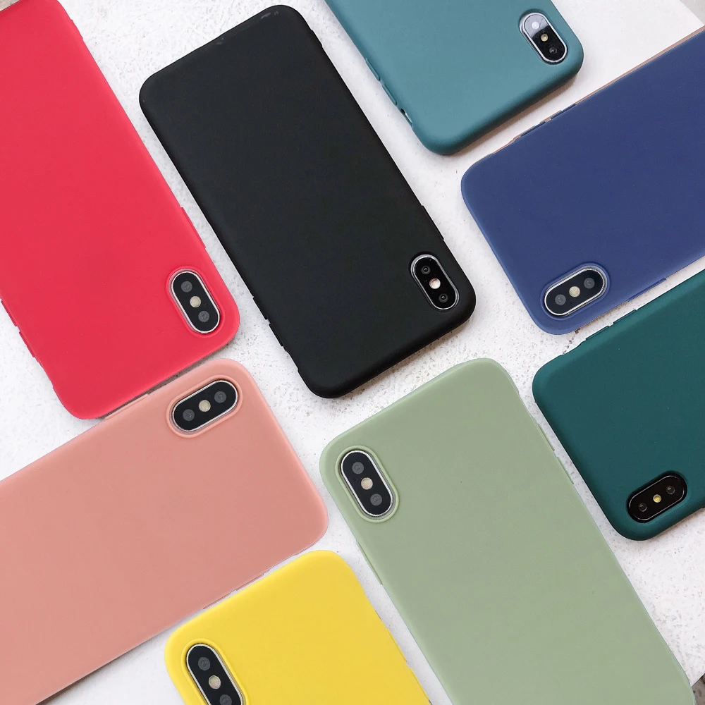 Сплошной цвет Пары чехлы для iphone 11 12 PRO MAX XR X XS Max 6 6S 7 8 плюс 5 5S SE красивая детская
