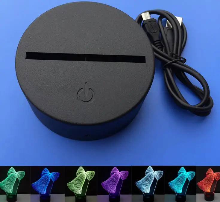 

80pcs RGB Lights LED Lamp Base IR Remote AA Battery Bin 3D Optical Lamps Touch Switch Novelty Lighting Table lamp SN2316