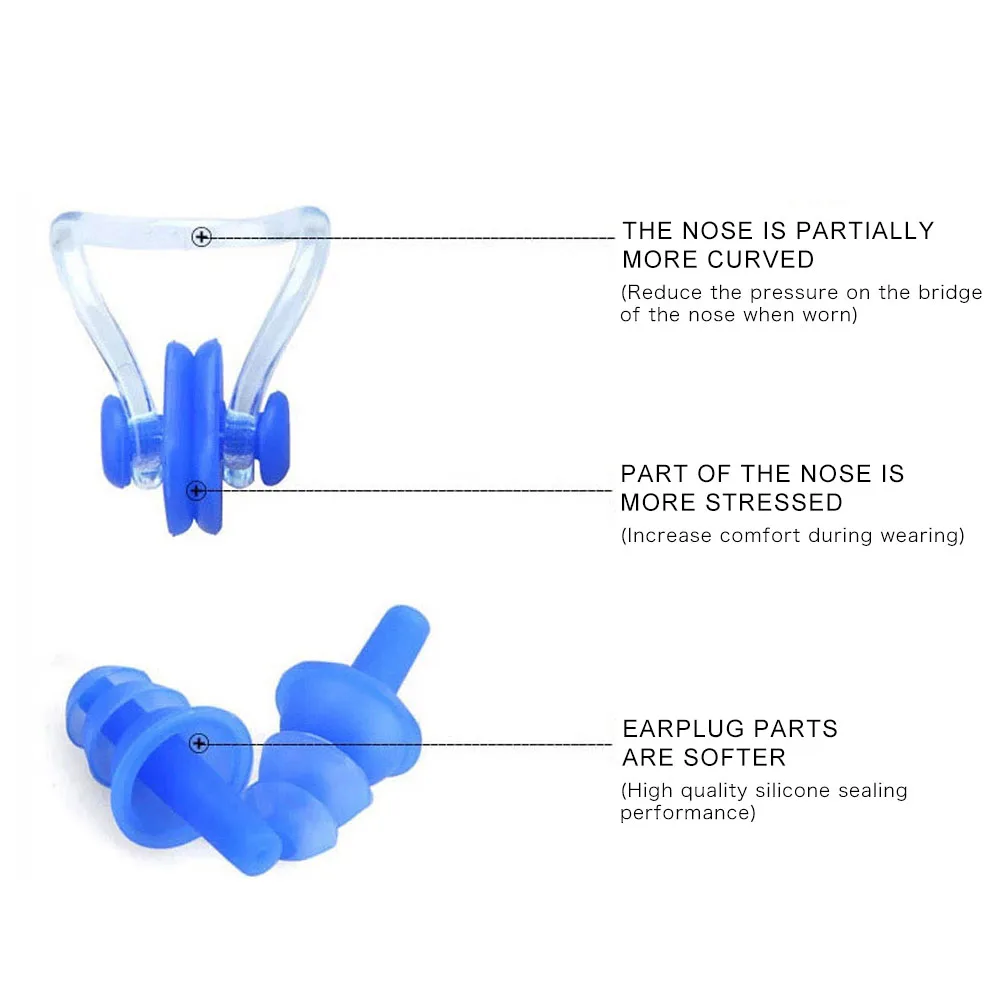 DMAR 1 комплект Водонепроницаемая из мягкого силикона плавательный зажим для носа ушной Заушник инструмент набор для купания Мужчины Женщины Дети