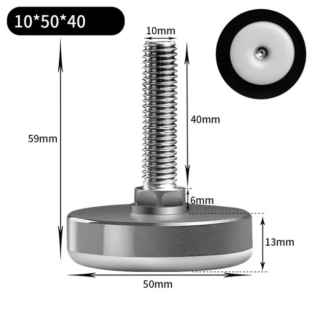 2/4/8Pcs Metal Furniture Legs Anti-slip Base Coffee Table Cabinet Leg Pad M6 M8 M10 Adjustable Leveling Feet Leveler 15mm-40mm 50mm M10x40mm