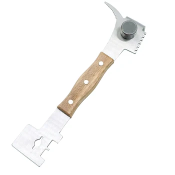 

Stainless Steel Bee Tools Multifunctional 7 IN 1 Scraper Beekeeping Cutter Wooden Handle Professional Tool for Beeworking