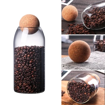 

Ball Cork Transparent Lead-Free Glass Sealed Can Storage Tank Grains Storage Jar Creative Cork Tea Containers Kitchen Storage