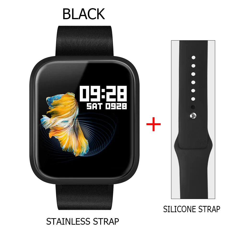 black Stainless P70 Смарт часы кровяное давление монитор сердечного ритма Водонепроницаемый Фитнес браслет часы для женщин и мужчин Smartwatch для IOS Android - Цвет: black Stainless
