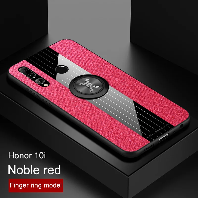 Для huawei Honor 10i HRY-LX1T чехол металлическое кольцо-держатель подставка Магнитный чехол для Honor10i Honor 10 i 20i кожаный чехол - Цвет: red with ring