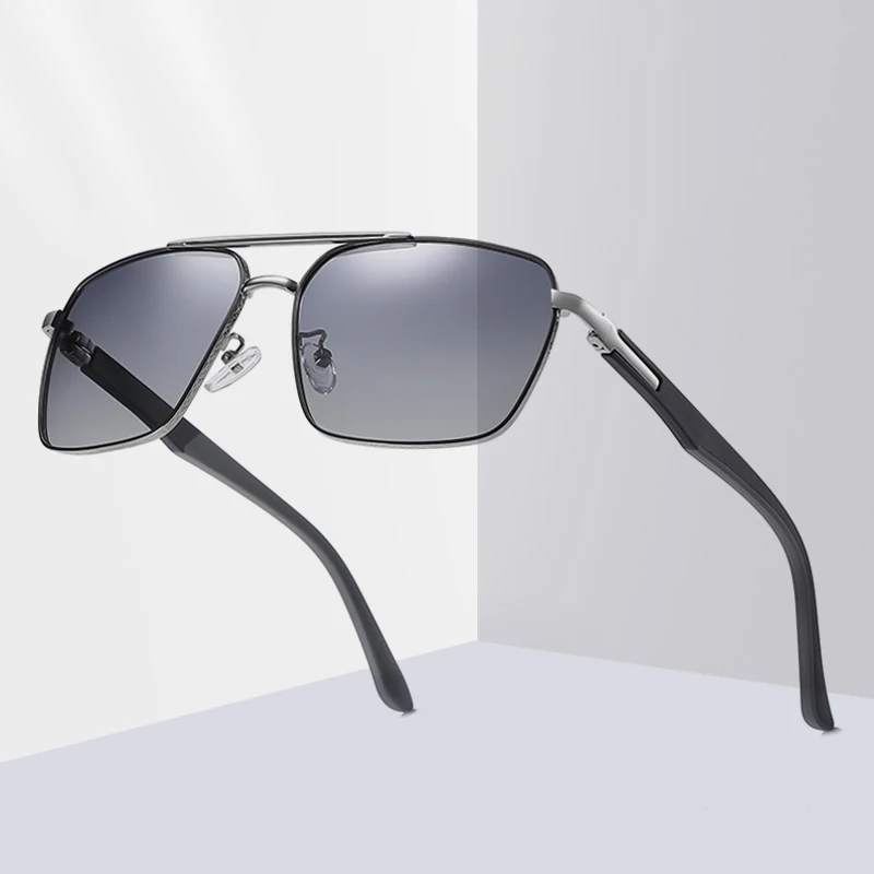

Square Design Sunglasses Driving Anti-glare Sunglasses Double Color Spring-Leg SunGlasses Polarized Sunglasses Men Gafas De Sol