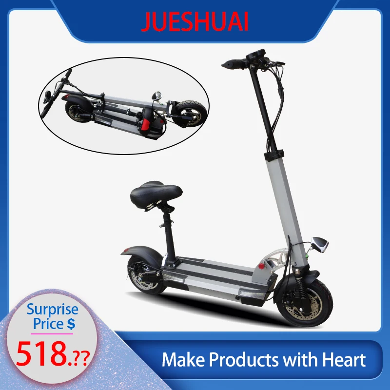 

JS 2020 New 100KM Adult Electric Scooter with Seat 48V 500W Powerful Rear Motor Foldable E Scooter patinete electrico adulto