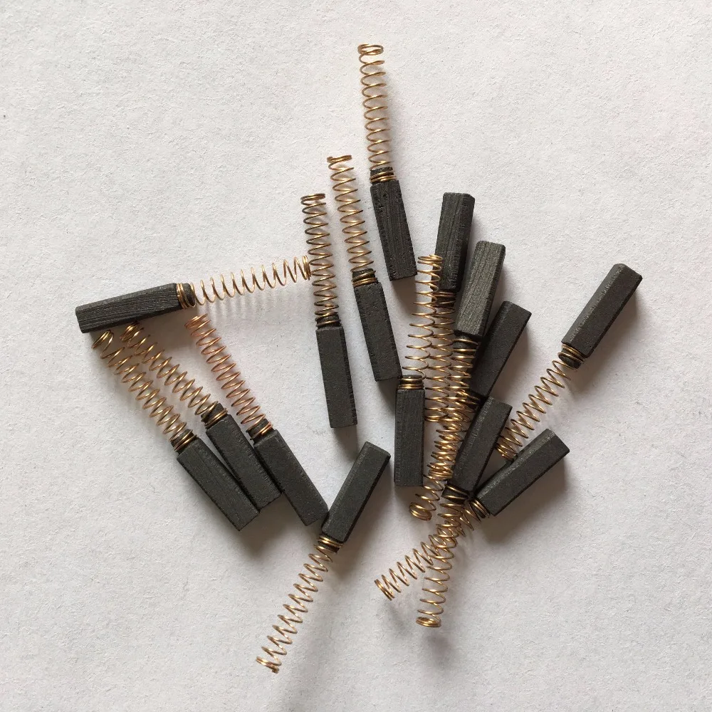 10 шт. 4x4x15 мм 5/32x5/32x19/32 дюйма (Д * Ш В) пружинные угольные щетки для