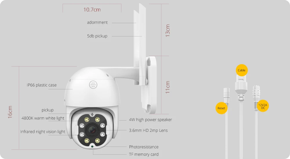 ATFMI уличная Ip камера Wifi Cctv Мини Ptz камера Домашняя безопасность 360 камера 2mp HD 1080p беспроводная камера видеонаблюдения скоростная купольная