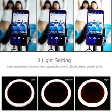 СВЕТОДИОДНЫЙ Портативный USB зарядка селфи кольцо свет 4 цвета для телефона дополнительная подсветка ночной темноте селфи улучшение заполняющие огни