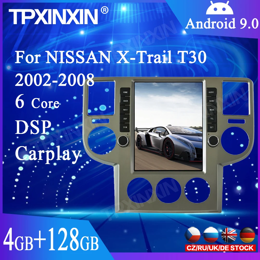 

128G Android 9 For NISSAN X-trail T30 2002-08 Tesla Style Car GPS Navigation Stereo Headunit Multimedia Player Auto Radio Stereo