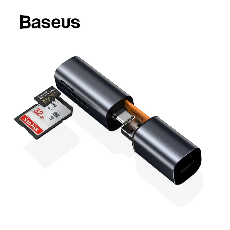 

Baseus 2 in 1 Card Reader USB 3.0 Type C to TF Micro SD Card Reader for MacBook Pro Huawei P30 Pro Smart OTG Memory Card Reader