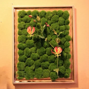 

6pcs Handmade Moss Rocks Decorative Simulation Green Moss Covered Stones KSI999