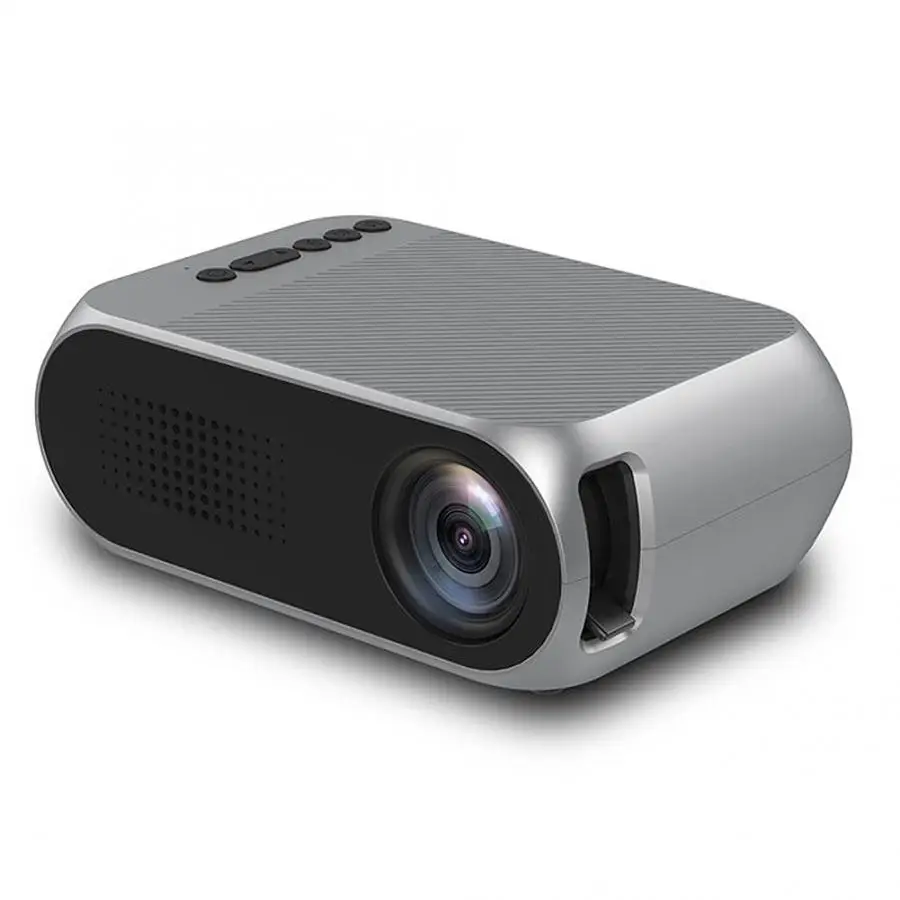 YG320 батарея версия Мини ЖК USB проектор HD 1080P серебристо-серый с пультом дистанционного управления 100-240 В ЖК-проектор