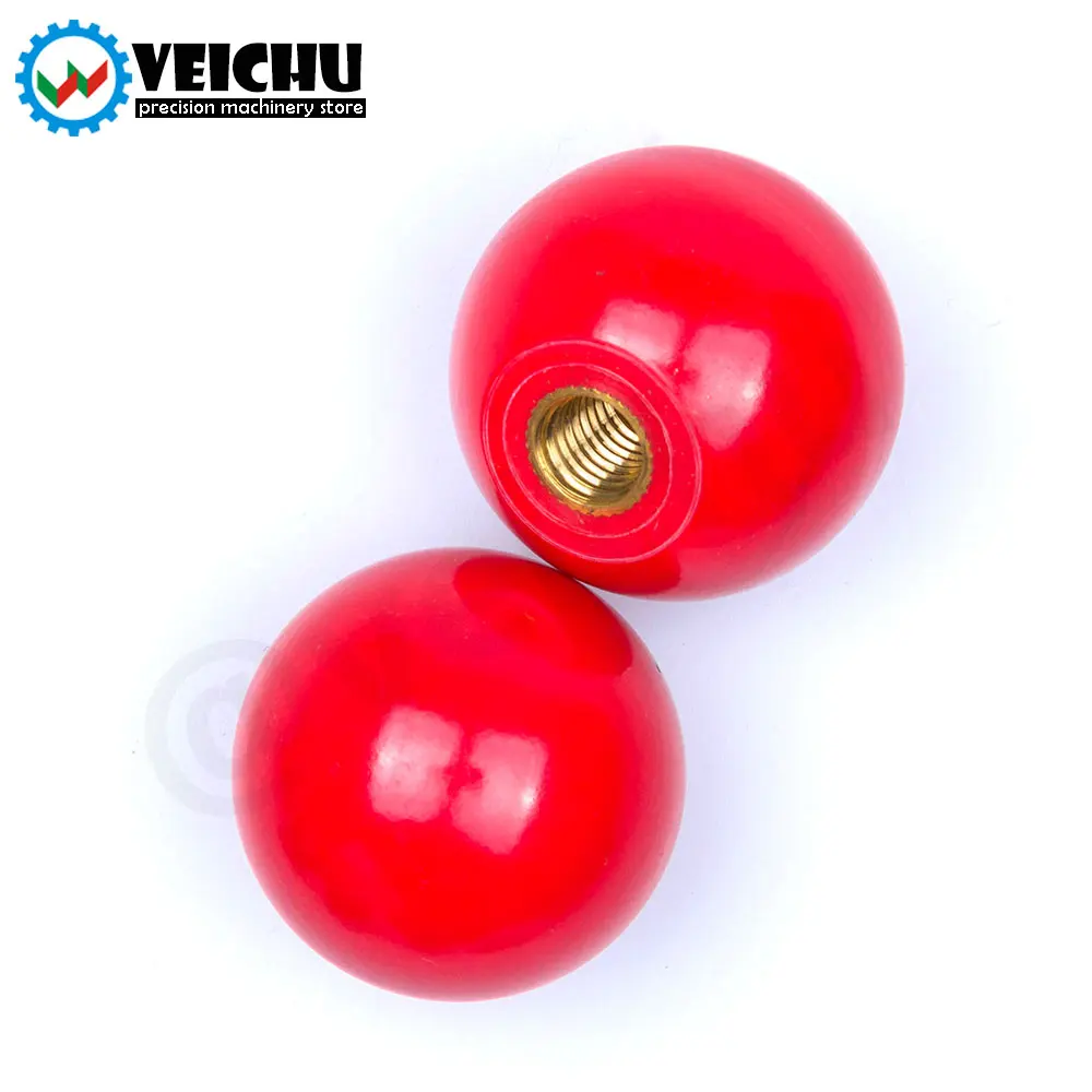Resin Ball Knobs M4~M6 Thread Clamping Copper Core Plastic Grip Handle Lever Knob 1/2/3/4/5PCS furniture knobs machine tool knobs