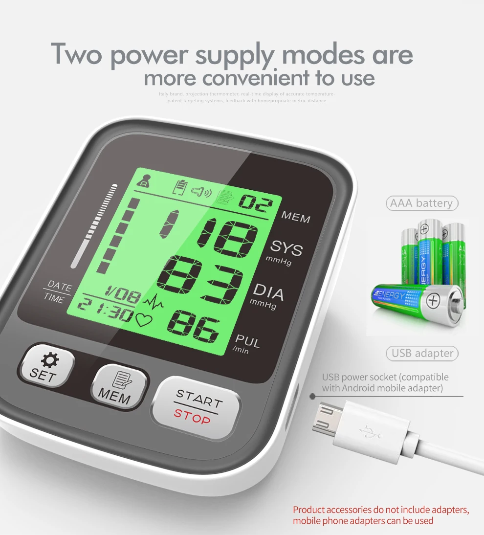 KIUZOU Upper Arm Automatic Blood Pressure Monitor BP Sphygmomanometer Pressure Meter Tonometer for Measuring Arterial Pressure 4