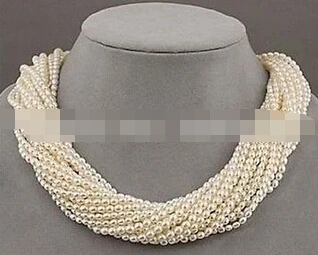 +++ 01196 12 strands akoya white seed pearl twisted necklace 18&quot | Украшения и аксессуары