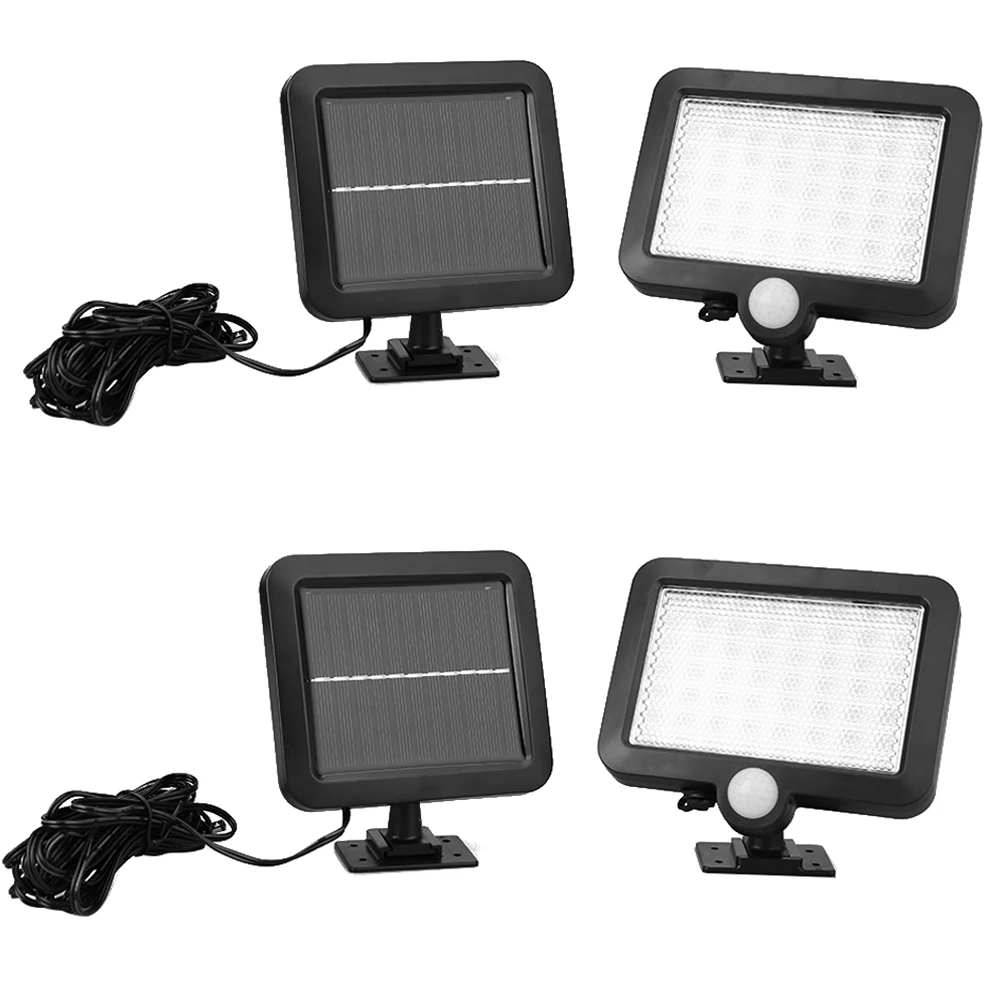 2PCS 56LED 2 шт. водонепроницаемый наружный светильник ing 100 светодиодный солнечный светильник прожектор декоративный садовый светильник солнечный светильник Настенный светильник с датчиком движения - Испускаемый цвет: 2PCS 56LED
