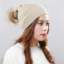 Милая зимняя шапка для мамы, женщины, ребенка, вязаная крючком, для детей, для девочек и мальчиков, шерстяная, с помпонами, волнистым шариком, пушистая шляпа