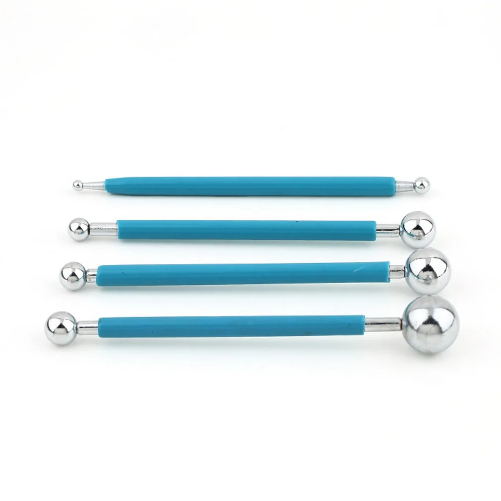 

4 Pcs Cake Tools Modelling Stainless Steel Ball Double Sided 4 tools sugar paste cake Acessorios Decorating Tools Cake Molds