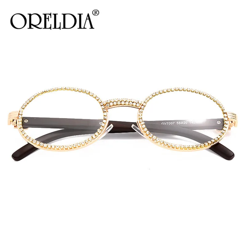 Oreldia, модные солнцезащитные очки, кожаный чехол, сумка, коробка для женщин, с роскошным бриллиантом, овальная, прозрачная оправа для очков, мужские очки, Gafas De Sol