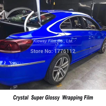 

Highest Quality Car Wrapping Foil royal blue Glossy Vinyl Wrapping film low initial tack adhesive High quality fabric