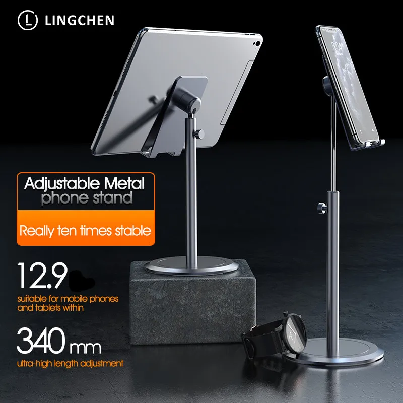 LICHEERS Phone Stand for iPhone 12 Pro 11 Xiaomi Alloy Aluminum Phone Holder Tablets Stand Cell Phone Holder for Huawei Samsung