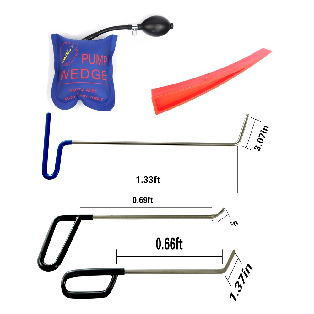 

3PCS Rods Hook Wedge for Door Dings Hail Repair and Dent Removal (B7+C5+C6) with Dent Repair pump wedge