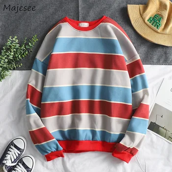 

Sweatshirt Men Hoodie Simple Striped All Match O-neck Mens Hoodies Thicker Korean Fashion Winter Clothes Casual Plus Size Tops