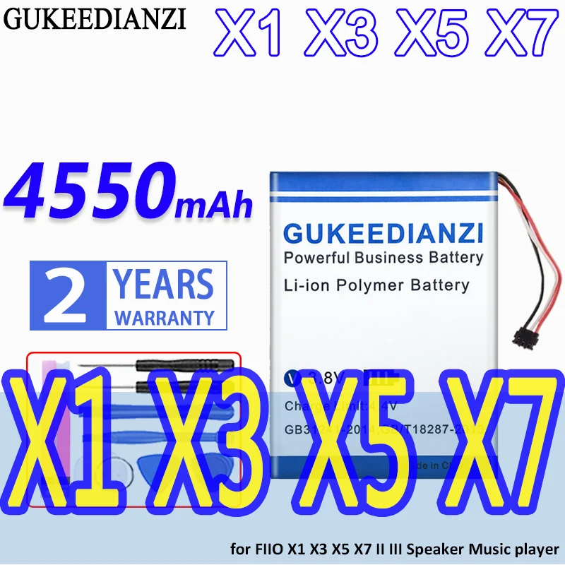 Аккумулятор GUKEEDIANZI высокой емкости 4550 мАч для FIIO X1 X3 X5 X7 II III динамик музыкальный