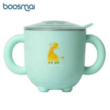 

Baby Cups Cute Giraffe Pattern Stainless Steel Spill Proof Cup Baby Learning Drinking Cup LeakProof Child Water Milk Cup Bottle
