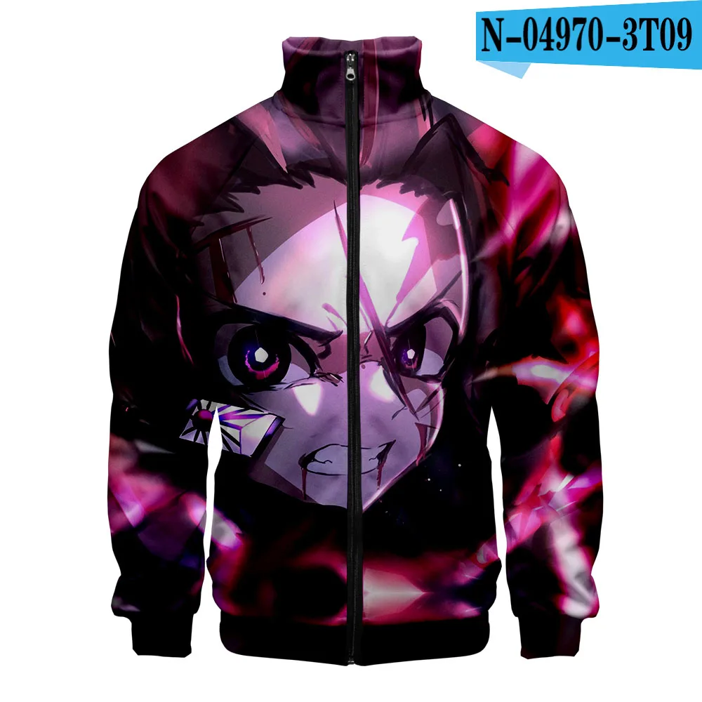 Demon Slayer: Kimetsu No Yaiba аниме куртки-бомберы куртки на молнии с героями мультфильмов демисезонные мужские и женские ветровки куртки повседневные - Цвет: one