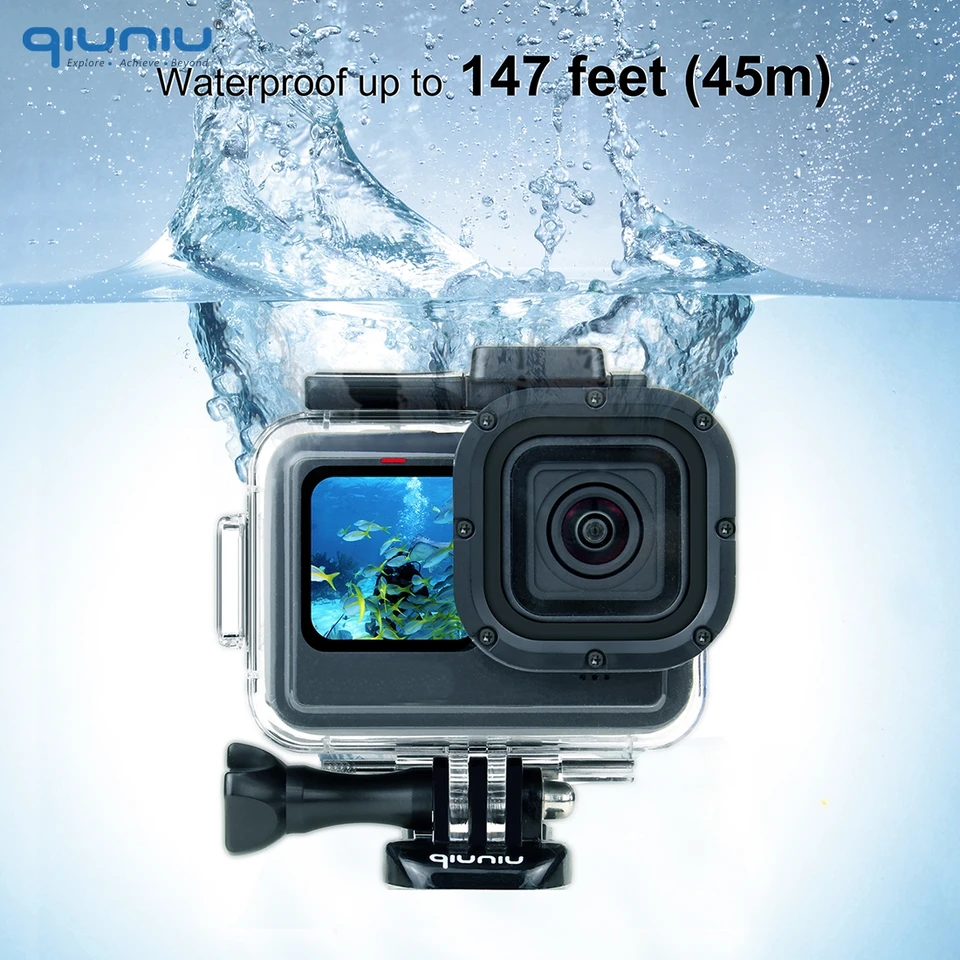 Boîtier Étanche GoPro Hero 9/10/11/12 - Protection Jusqu'à 60 Mètres - Avec Filtre Rouge Et Anti-Buée - Pour Plongée, Sports Nautiques