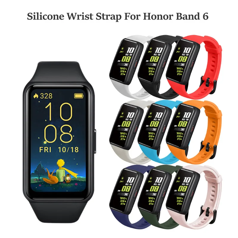 

Multicolor Silicone Strap Wristband Watch Band Wrist Strap For Honor Band 6 Smart Wristband Accessories