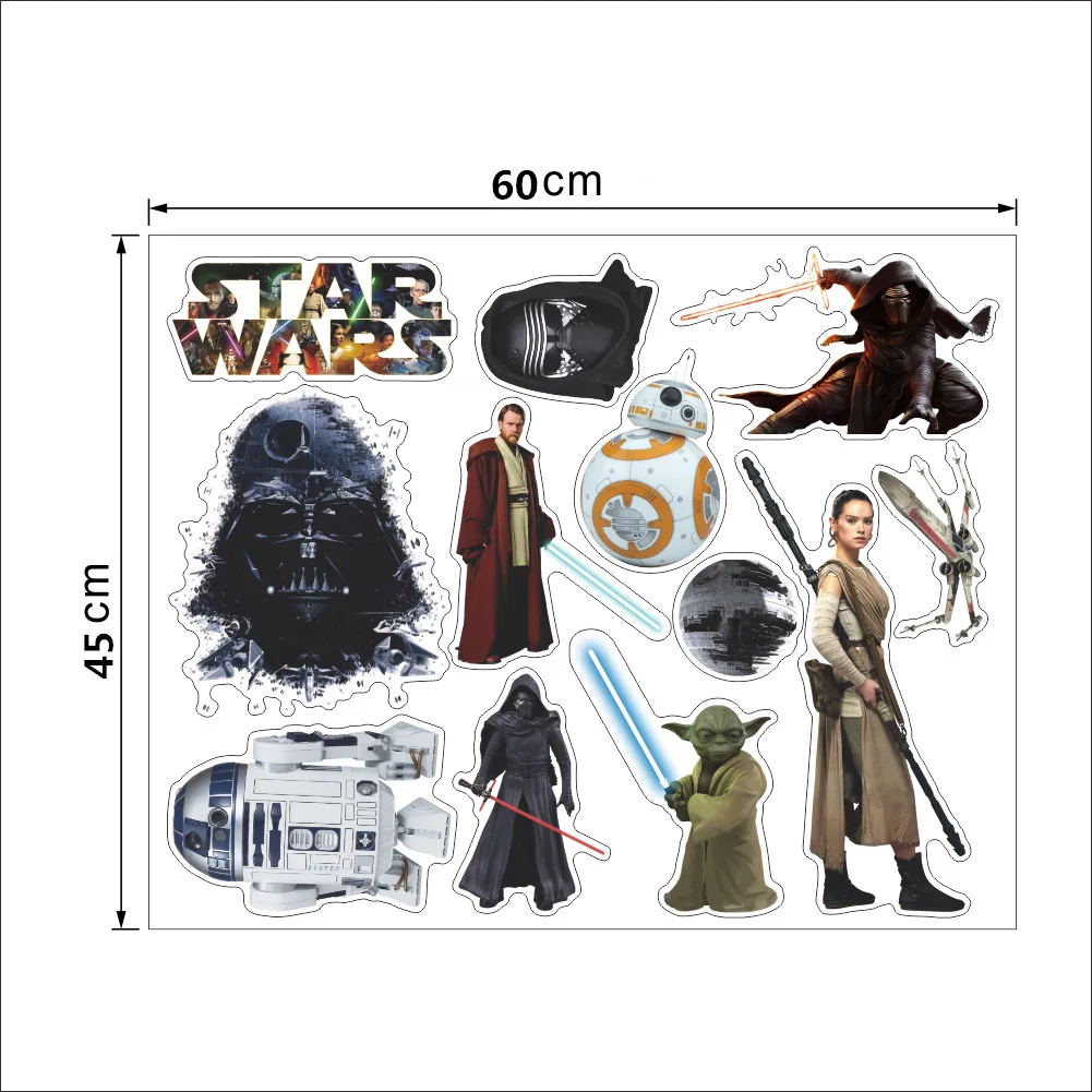 ZY1481Star Wars рисунок Детская комната Спальня наклейки на стену импортные товары съемные наклейки Фреска