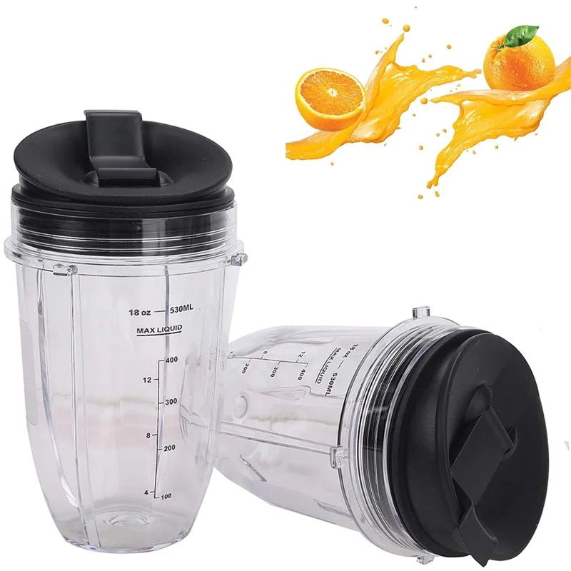 2, 18 Ounce Compatible with Nutri Ninja Auto IQ and Duo Blenders Blendin Replacement Jar with Sip N Seal Lid