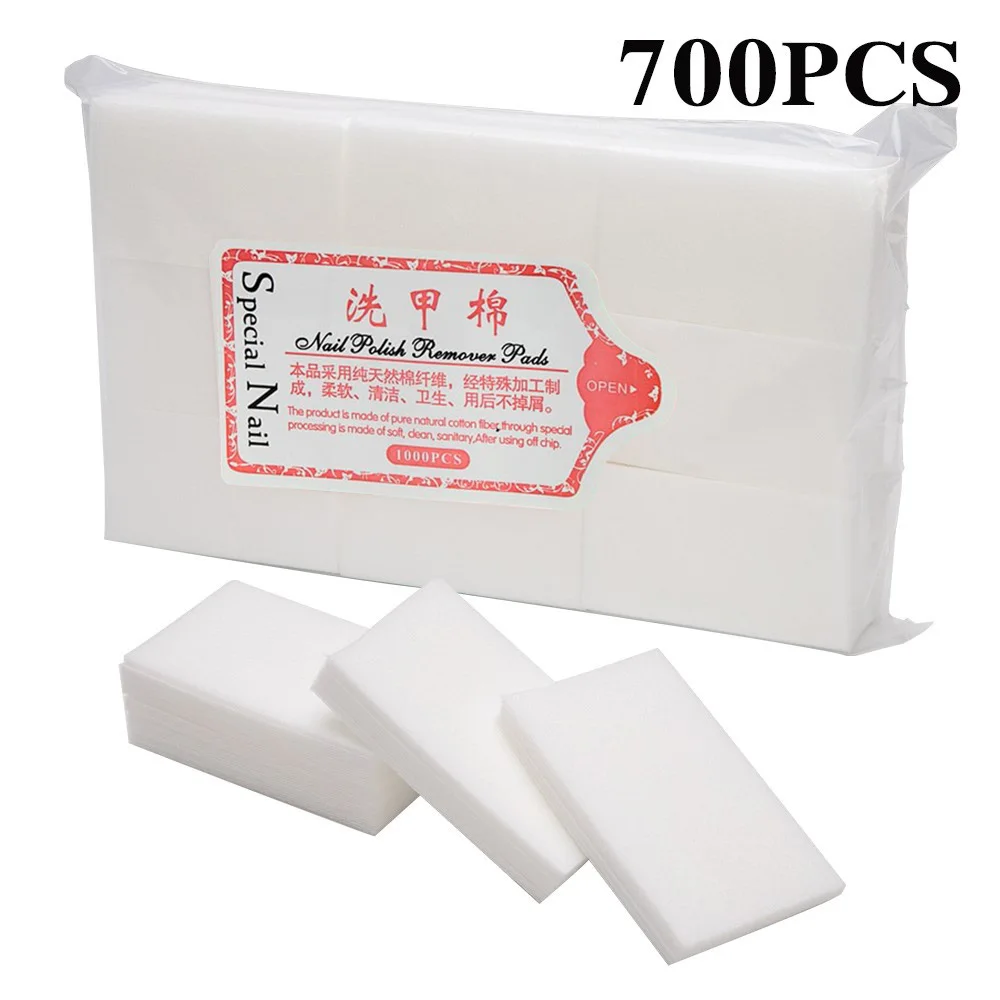 Dmoley 100/700 шт безворсовые салфетки, салфетки для снятия лака, гелевые салфетки для ногтей, подушечки для ногтей, гелевые инструменты для маникюра и педикюра - Цвет: 700Pcs White