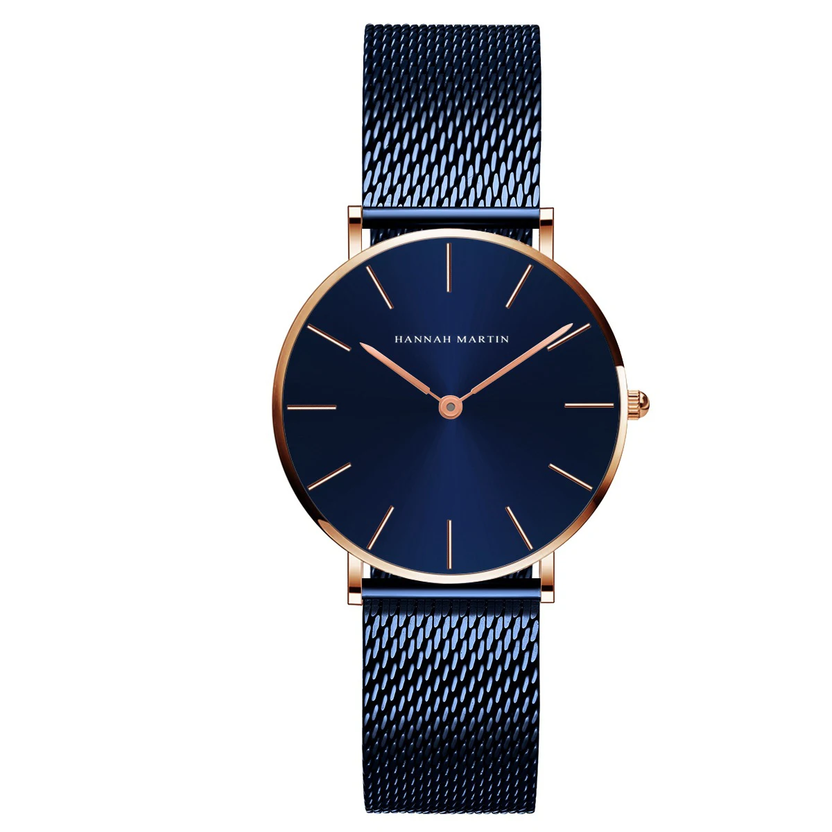

High Quality Japan Quartz Movement 36mm hannah Martin Women Stainless Steel Mesh Rose Gold Waterproof Ladies Watch