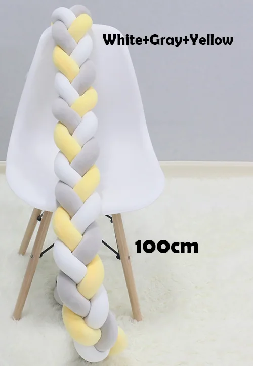 WGY100CM Новорожденный бампер для детской кроватки кровать коса узел Подушка бампер для младенцев Bebe защита для кроватки Детская кроватка бампер декор комнаты 1 м/2 м/3 м - Цвет: WGY100CM