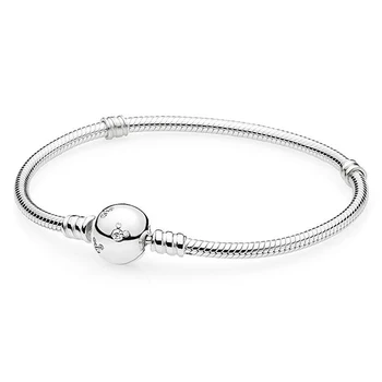 

New 925 Sterling Silver Bracelet Cartoon Mouse MOMENTS With Crystal Bracelet Bangle Fit Women Bead Charm DIY Pandora Jewelry