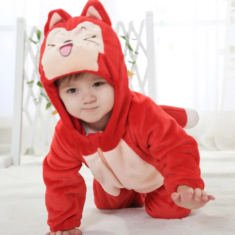 Spring Autumn Baby Girl Rompers Baby Clothes Flannel Baby Boy Clothes Cartoon Animal Jumpsuit Newborn Infant Clothing bulk baby bodysuits	