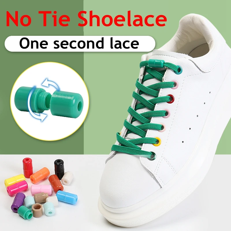 1 Par de Cordones de Zapatos de bloqueo Unisex Zapatillas Cordones Elásticos Deporte Shoestring Decoración 