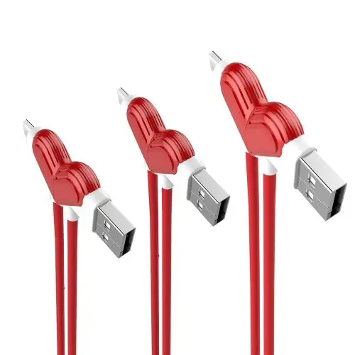 Madevil в форме сердца type c usb Быстрый кабель для зарядки usb c Телефон быстрая зарядка кабель для samsung S8 S9 S10 Note 8 xiaomi mi9 - Цвет: three data cables