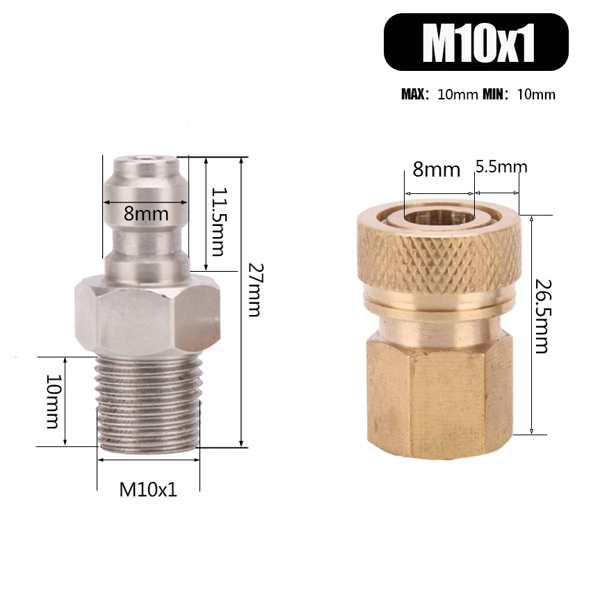 PCP Пейнтбольная пневматическая БЫСТРОРАЗЪЕМНАЯ муфта 8 мм M10x1 Резьбовая